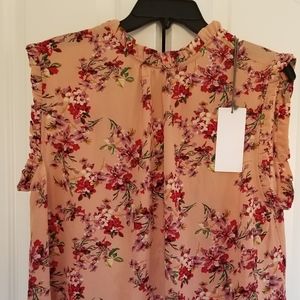 WAYF Floral Print Ruffle Tank